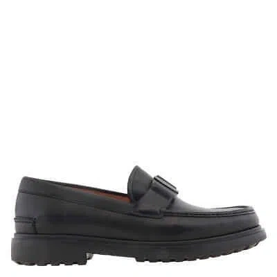 Pre-owned Ferragamo Salvatore  Men's Black Leather Plano Loafers