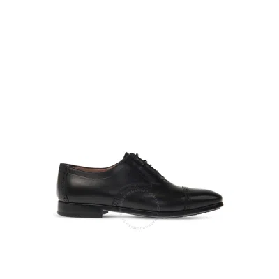 Ferragamo Men's Denzel Patent Leather Oxford Shoes In Nero New Biscotto