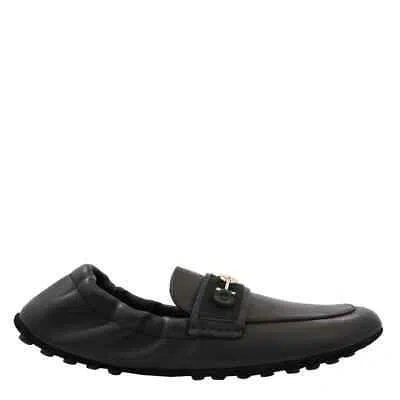 Pre-owned Ferragamo Salvatore  Men's Black Nomadic Stories Leather Driver