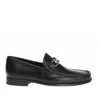 Ferragamo Gancini Ornament Loafers In Calf Leather In Black