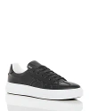 Ferragamo Men's Borg Leather Low-top Sneakers, Black In Nero
