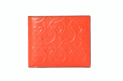 Pre-owned Ferragamo Salvatore  Men's Candy Apple Logo Print 100% Leather Bifold Wallet