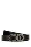 Ferragamo Adjustable Length Metal Buckle Smooth Finish In Brown