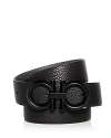 Ferragamo Reversible Leather Belt In Nero/gray