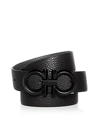 Ferragamo Reversible Leather Belt In Black Brown