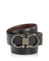 Ferragamo Salvatore  Men's Double Gancini Paloma Reversible Leather Belt In Nero/brown
