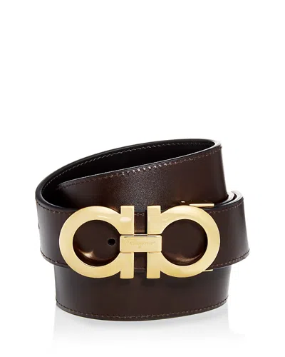 FERRAGAMO SALVATORE FERRAGAMO MEN'S DOUBLE GANCINI REVERSIBLE SMOOTH LEATHER BELT,0586940