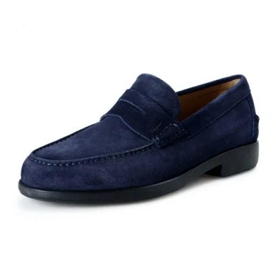 Pre-owned Ferragamo Salvatore  Men's Ferro Suede Leather Loafers Moccasins Slip On Shoes In Blue