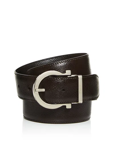Ferragamo Reversible Leather Belt In Black
