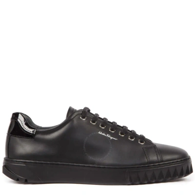 Ferragamo Salvatore  Men's Low-top Leather Sneakers In Black