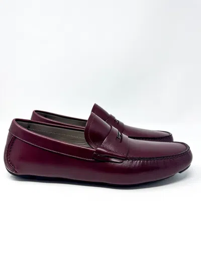 Pre-owned Ferragamo Salvatore  Men's Newton Smooth Leather Loafers Nebbiolo 9.5(e)
