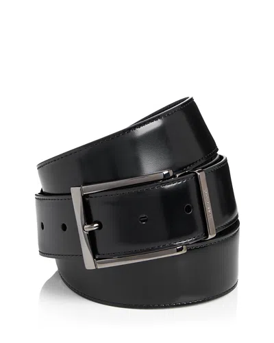 Ferragamo Salvatore  Men's Reversible Leather Belt In Black