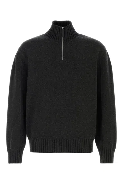 FERRAGAMO SALVATORE FERRAGAMO MEN SLATE CASHMERE BLEND SWEATER