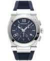 FERRAGAMO SALVATORE FERRAGAMO MEN'S SWISS CHRONOGRAPH BLUE RUBBER STRAP WATCH 42MM