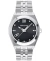 FERRAGAMO SALVATORE FERRAGAMO MEN'S SWISS DIAMOND (1/20 CT. T.W.) STAINLESS STEEL BRACELET WATCH 40MM