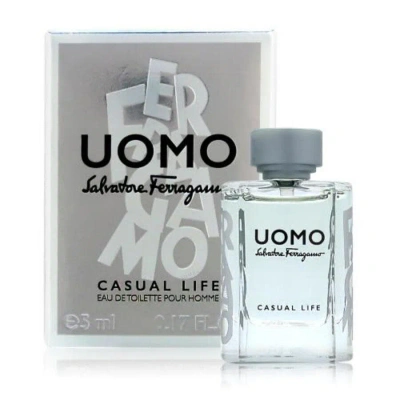 Ferragamo Salvatore  Men's Uomo Casual Life Edt Spray 0.17 oz Fragrances 8052086373099 In Violet / White