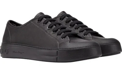 Pre-owned Ferragamo Salvatore  Mens Black Sneaker Rebel 6 M