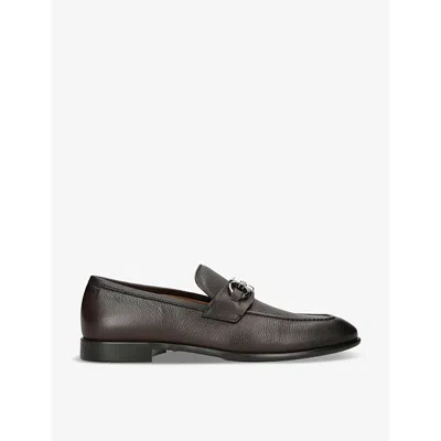 Ferragamo Foster Gancho Horsebit-embellished Leather Loafers In Dark Brown