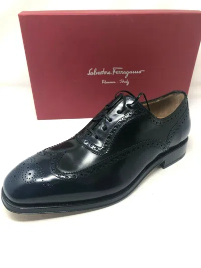 Pre-owned Ferragamo Salvatore  Mens Shoes Tramezza Blue Black Size 8.5 10 10.5 11 11.5