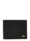 Ferragamo Micro Gancio Leather Bifold Wallet In Black
