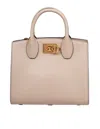 Ferragamo Studio Box Bag In Hammered Leather Daino Color