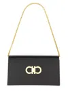 Ferragamo Mini Bag With Gold-tone Clasp And Chain Strap In Black