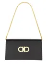 Ferragamo Mini Bag With Gold-tone Clasp And Chain Strap In Black