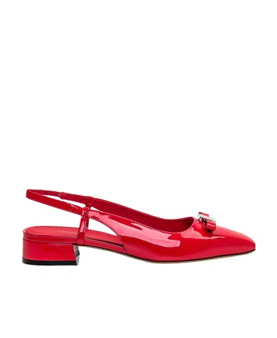 Ferragamo Salvatore  Mini Bow Detailed Slingbacks In Red