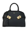 Ferragamo Tote Bags With Top Handles And Gold-tone Hardware In Black