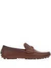 Ferragamo Gancini-ornament Driver Loafers In Brown