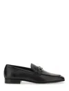 Ferragamo Gancini Ornament Calfskin Mule Loafers