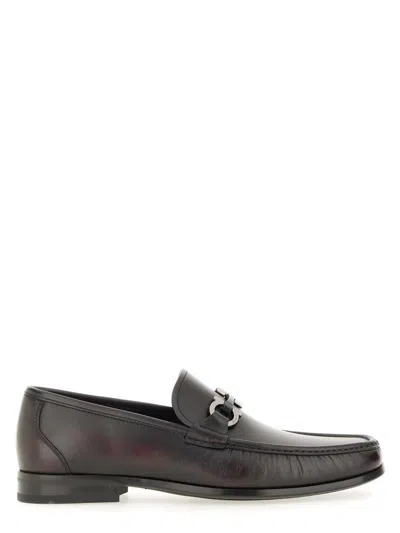 Ferragamo Gancini Moccasins In Dark Brown
