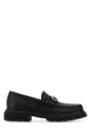 Ferragamo Black Leather Cocoon Loafers In Multi