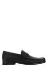Ferragamo Calf Leather Loafers With Gancini Buckle In Black