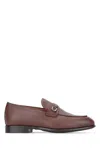 Ferragamo Man Loafers Chocolate Brown Size 9 Leather In Brown