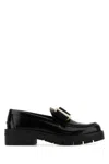 Ferragamo Mirty Loafers With Chunky Sole And Metallic Accent In Black