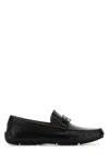 Ferragamo Black Loafers With Ganicini Plaque On The Front In Leather Man In Black