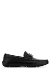 Ferragamo Black Loafers With Ganicini Plaque On The Front In Leather Man In Black