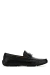 Ferragamo Black Loafers With Ganicini Plaque On The Front In Leather Man In Black