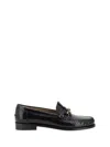 Ferragamo Patented Leather Loafers In Black Cookie