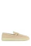 Ferragamo Nubuck Leather Loafers Gold Hardware In Desmas
