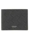 Ferragamo Monogram Pattern Wallet In Black