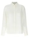 Ferragamo Blouse Logo Print Long Sleeves In White