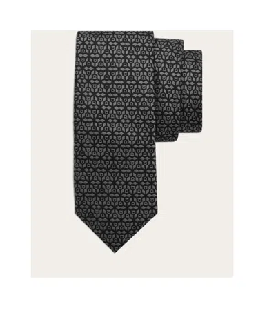 Ferragamo Salvatore  Monogrammed Tie In Black