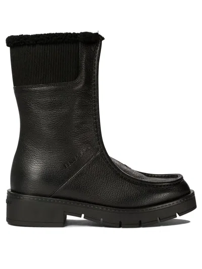 Ferragamo Salvatore  "montse Fur" Ankle Boots In Black
