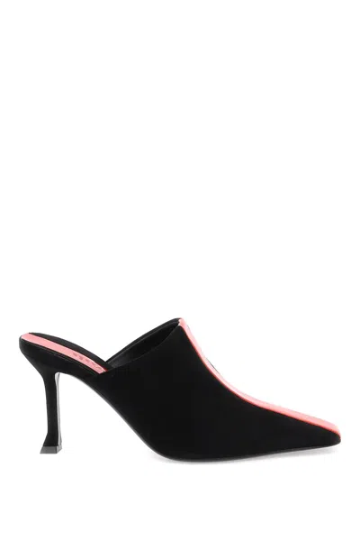 Ferragamo Mules With Graphic Inset In Black,red