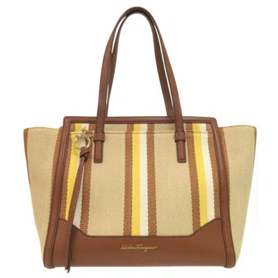 Pre-owned Ferragamo Salvatore  Multi-color Leather Canvas Tote Bag ()