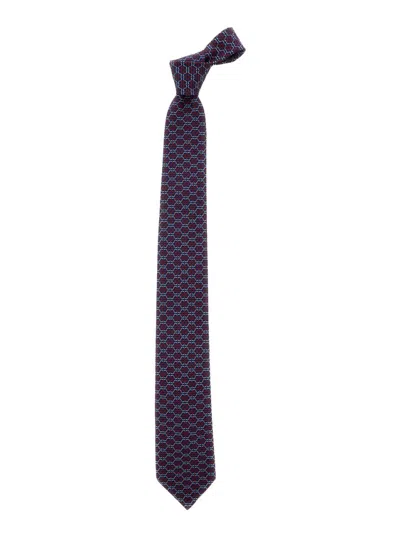 Ferragamo Salvatore  Multicolor Jacquard Silk Tie