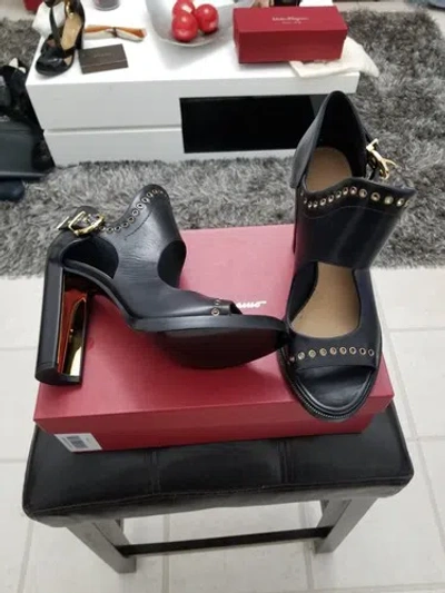 Pre-owned Ferragamo Salvatore  Narny Black Women Size 7m. With Box. Retail Price: $2000