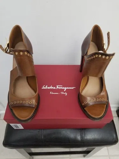 Pre-owned Ferragamo Salvatore  Narny Brown Women Size 7m. With Box. Retail Price: $2000